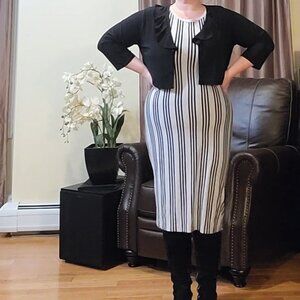 NWT LulaRoe Julia t-shirt dress, Size 3X, Black and grey